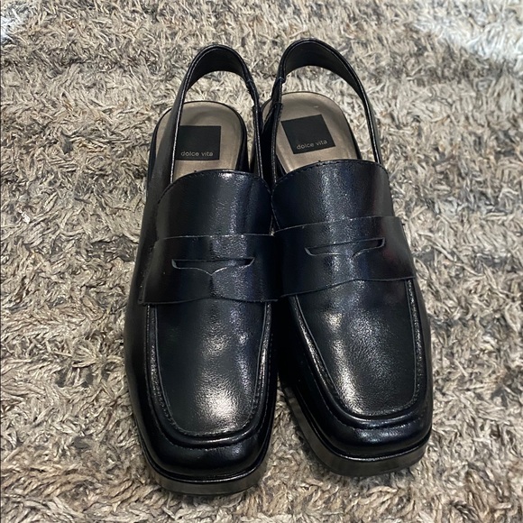 Dolce Vita Black penny loafer Slingback platform Shoes sz 9 great condition - Picture 2 of 10